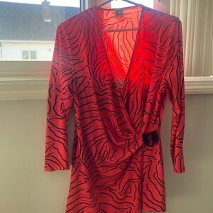 Stylish Hot Pink Zebra Print Anne Klein Top